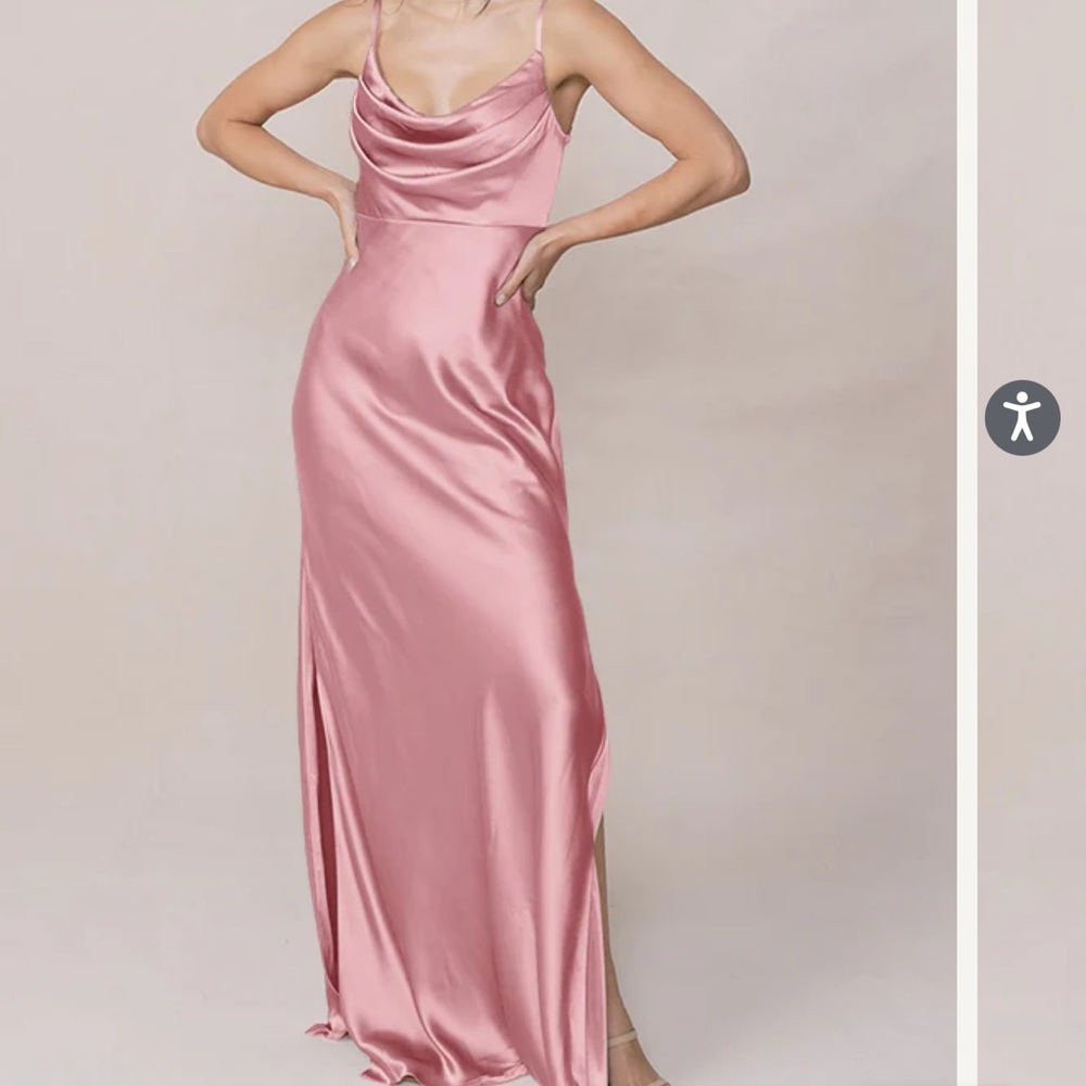 Revelry Skye Rosette Satin Maxi Dress